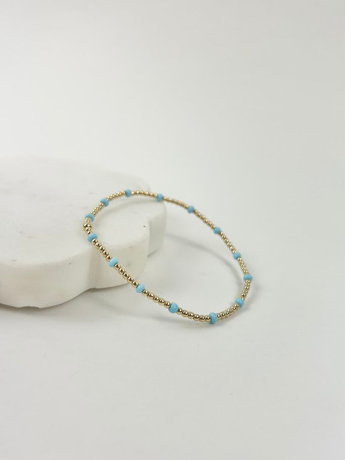Beaded Blondes Poppi Dainty Powder Blue Bracelet Bracelets in at Wrapsody