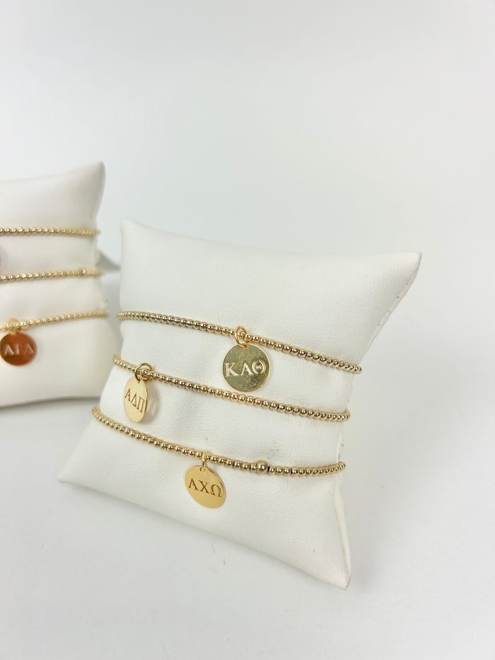Beaded Blondes Sorority Charm Bracelet Greek in at Wrapsody