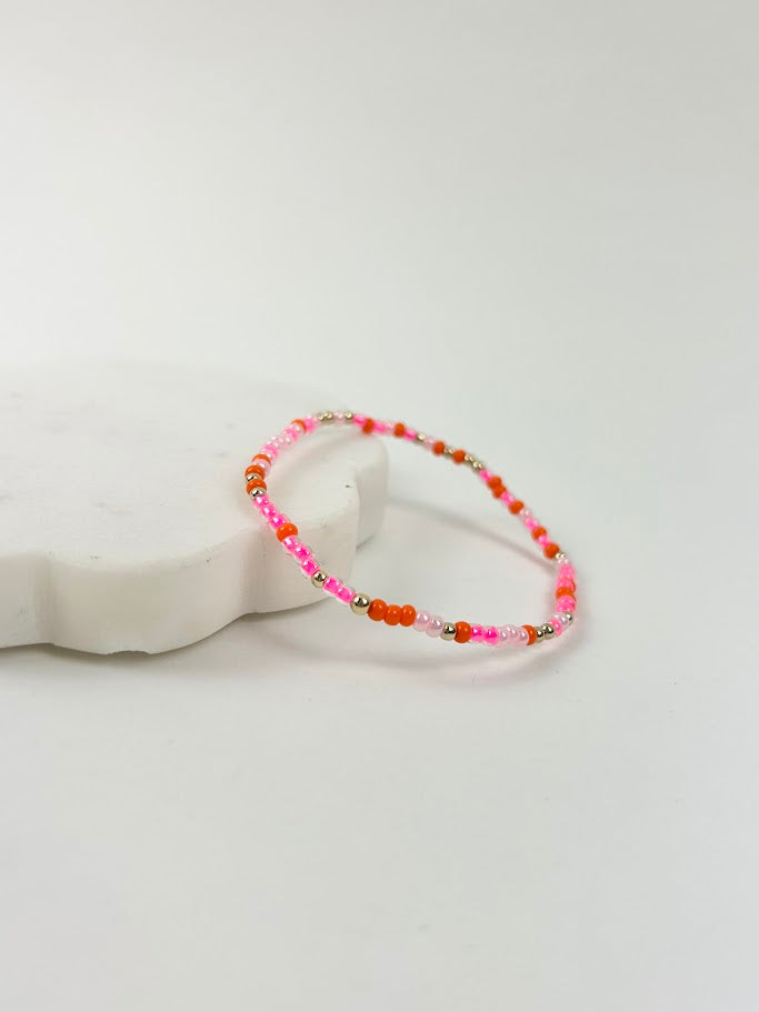 Beaded Blondes Sprinkle Pink/Orange Bracelet Bracelets in at Wrapsody
