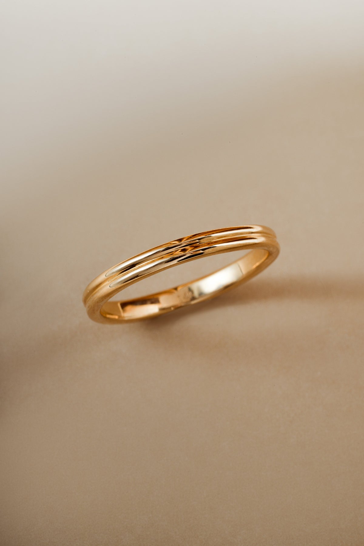 14K Solid Gold Double Band Ring