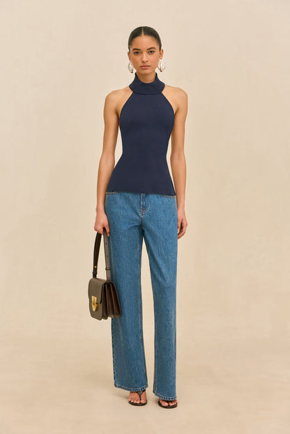 WAKE KNIT TOP - DEEP LAKE
