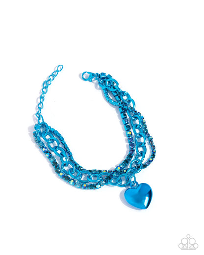 Affectionate Accent - Blue Paparazzi Accessories