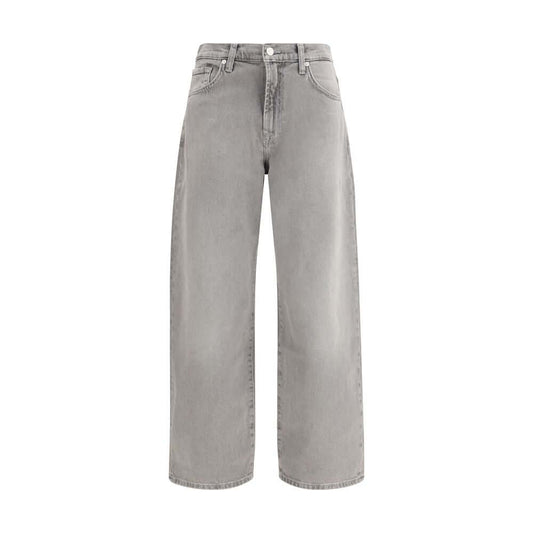 7FOR Gray Cotton Relaxed Fit Jeans
