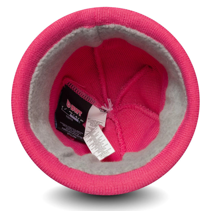 This is a Alpine Racing Youth Replica Jack Doohan Pink Cuff Knit Beanie Hat 3