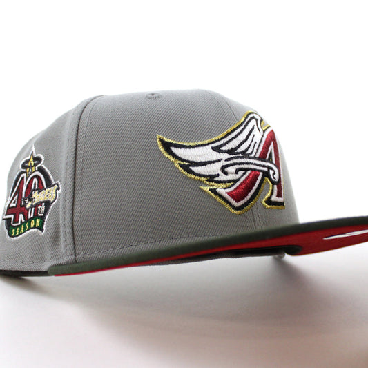 Anaheim Angels 40th Season New Era 59Fifty Fitted Hat (Glow in the Dark Misty SeaWeed Red Under Brim)