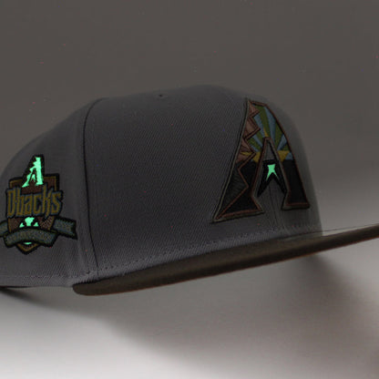 Arizona Diamondbacks 10th Anniversary New Era 59Fifty Fitted Hat (Glow in the Dark Gray Walnut Toasted Peanut Under Brim)