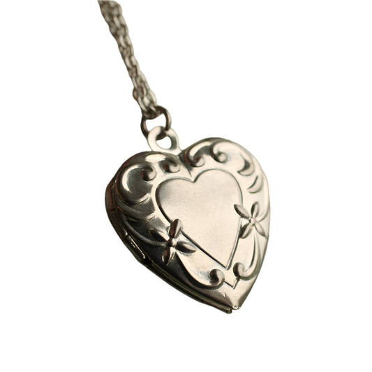 Art Nouveau Heart Locket Necklace