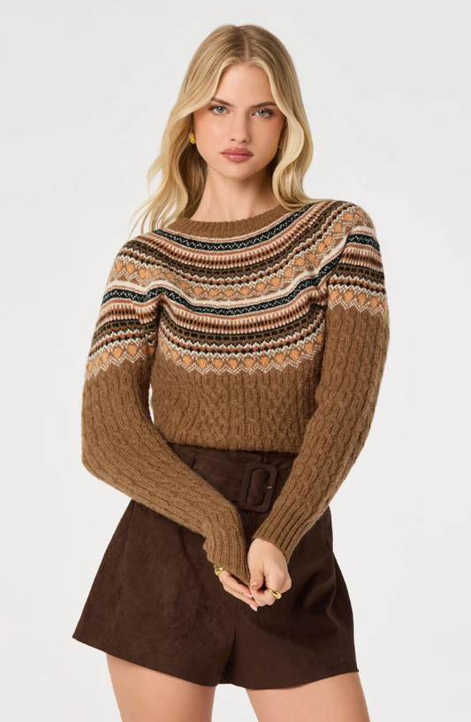 ASTR the Label Daria Camel Sweater Sweaters in XS at Wrapsody
