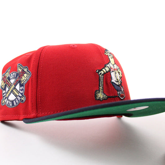 Atlanta Braves 1871 Atlanta Braves Patch New Era 59Fifty Fitted Hat (Scarlet Red Navy Green Under Brim)