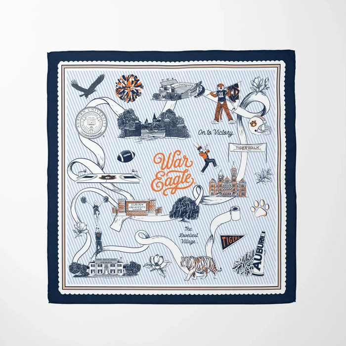 Auburn Striped Silk Scarf Hair Accessories in at Wrapsody