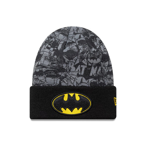 This is a Batman Youth DC Black Cuff Knit Beanie Hat 1