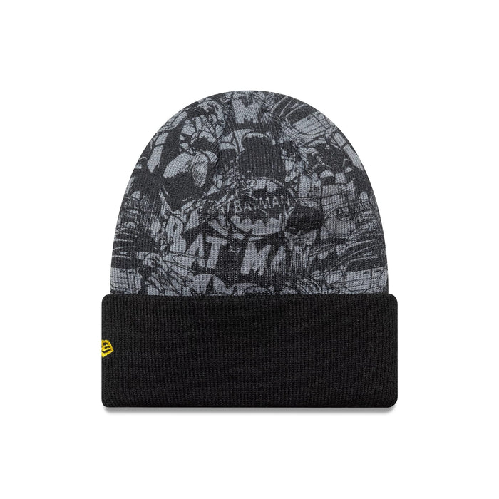 This is a Batman Youth DC Black Cuff Knit Beanie Hat 2