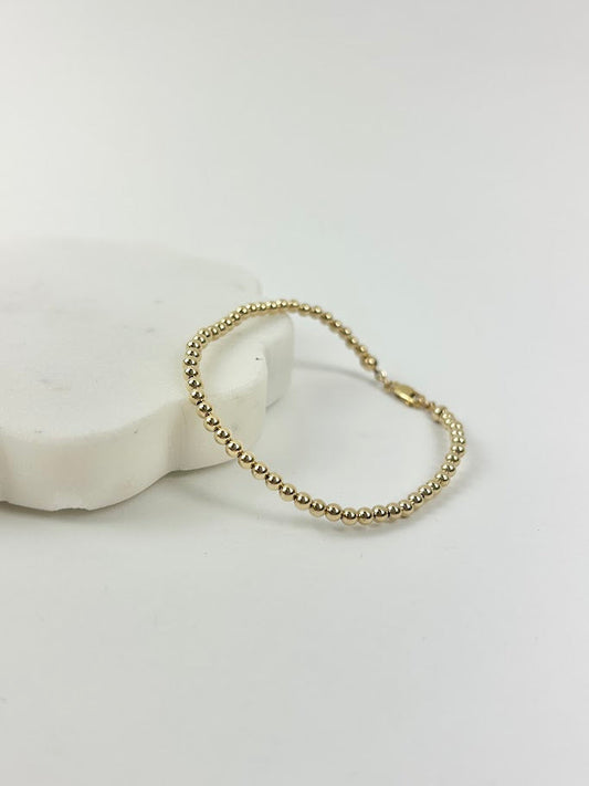 Beaded Blondes 3mm Gold Bracelet with Clasp Bracelets in at Wrapsody