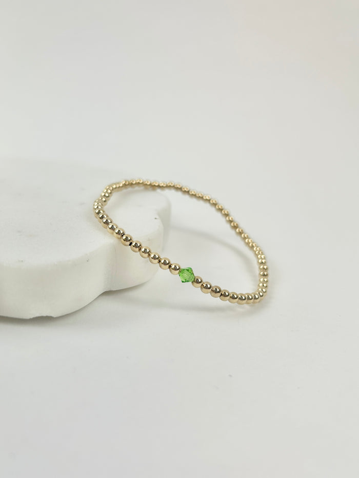 Beaded Blondes August Peridot Birthstone Bracelet Bracelets in at Wrapsody
