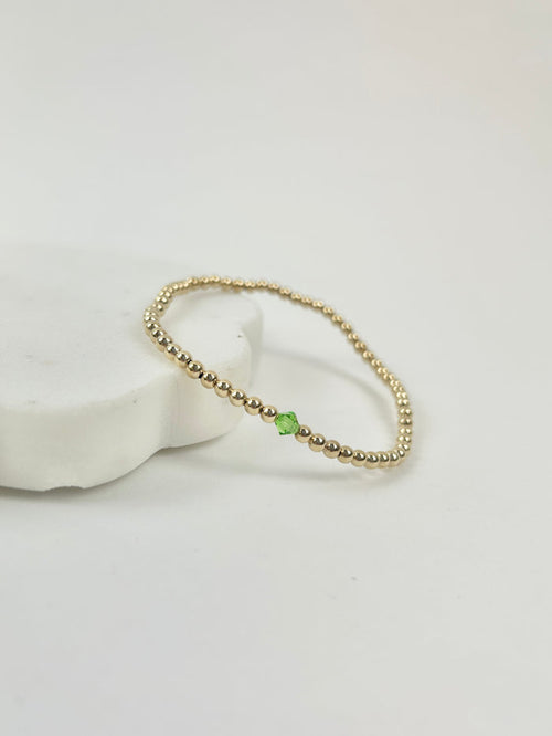 Beaded Blondes August Peridot Birthstone Bracelet Bracelets in at Wrapsody