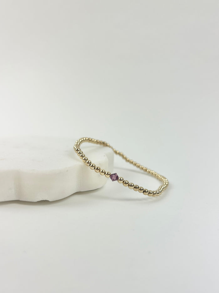 Beaded Blondes February Amethyst Birthstone Bracelet Bracelets in at Wrapsody