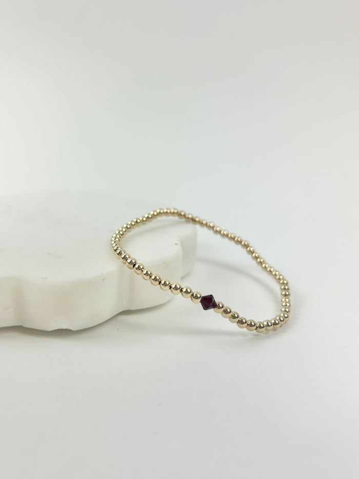 Beaded Blondes January Garnet Birthstone Bracelet Bracelets in at Wrapsody
