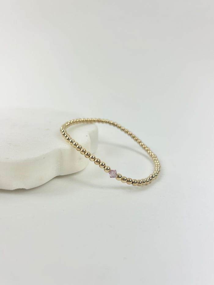 Beaded Blondes June Light Amethyst Birthstone Bracelet Bracelets in at Wrapsody