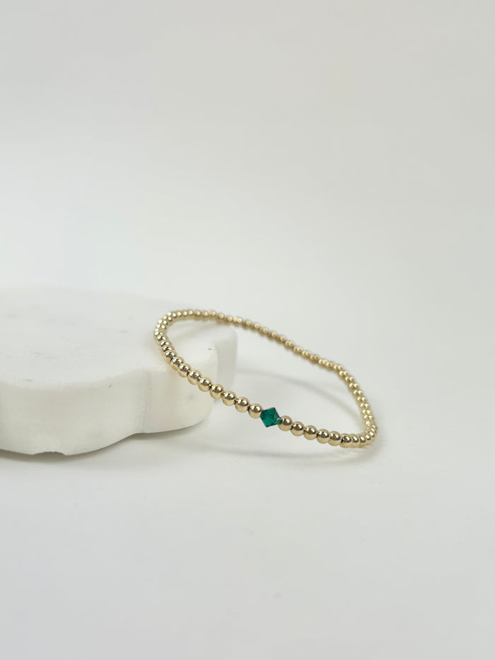 Beaded Blondes May Emerald Birthstone Bracelet Bracelets in at Wrapsody