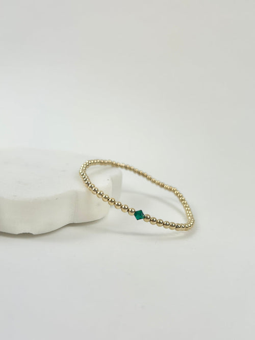 Beaded Blondes May Emerald Birthstone Bracelet Bracelets in at Wrapsody
