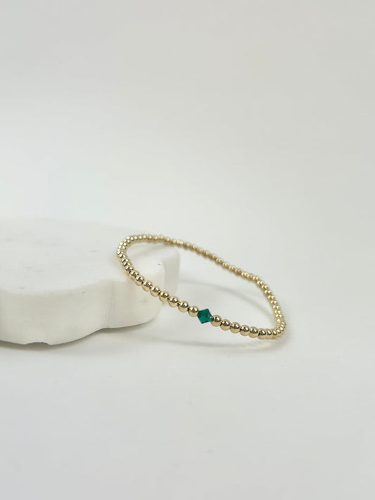 Beaded Blondes May Emerald Birthstone Bracelet Bracelets in at Wrapsody