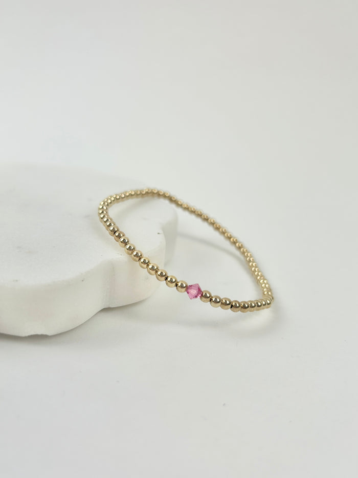 Beaded Blondes October Rose Birthstone Bracelet Bracelets in at Wrapsody