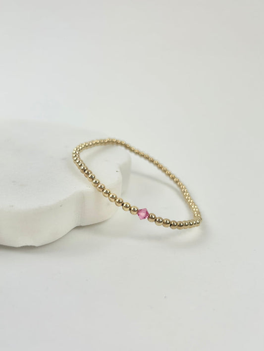 Beaded Blondes October Rose Birthstone Bracelet Bracelets in at Wrapsody