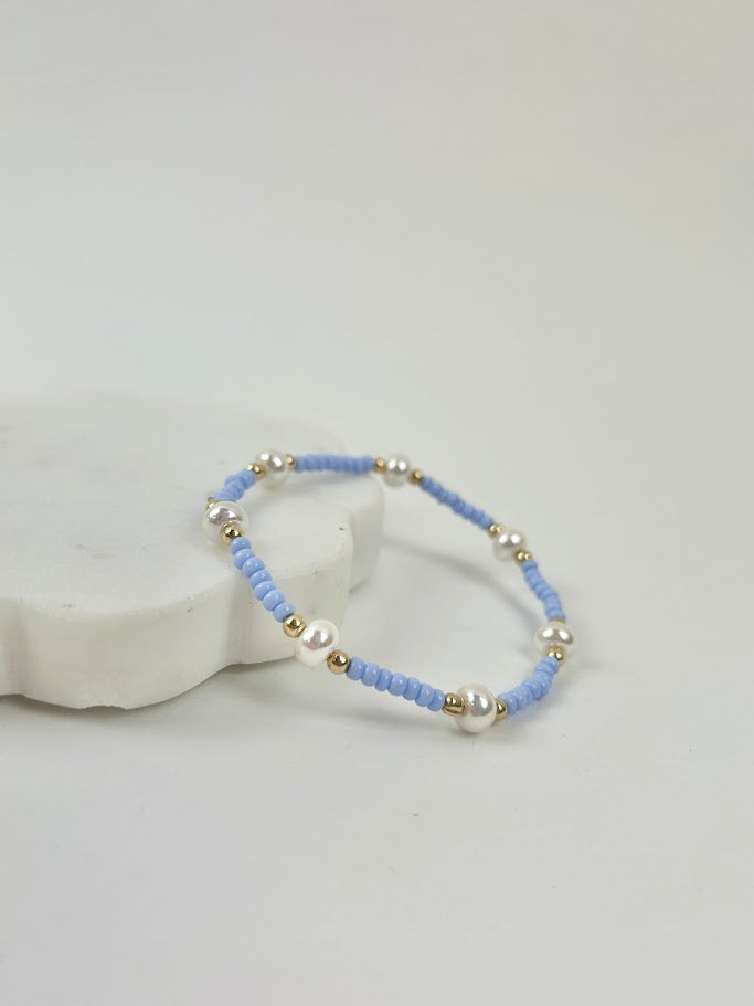 Beaded Blondes Pearl/Periwinkle Bracelet Bracelets in at Wrapsody