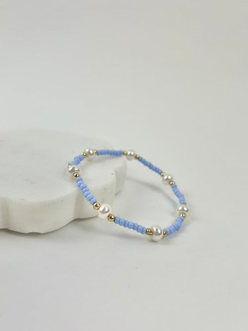 Beaded Blondes Pearl/Periwinkle Bracelet Bracelets in at Wrapsody