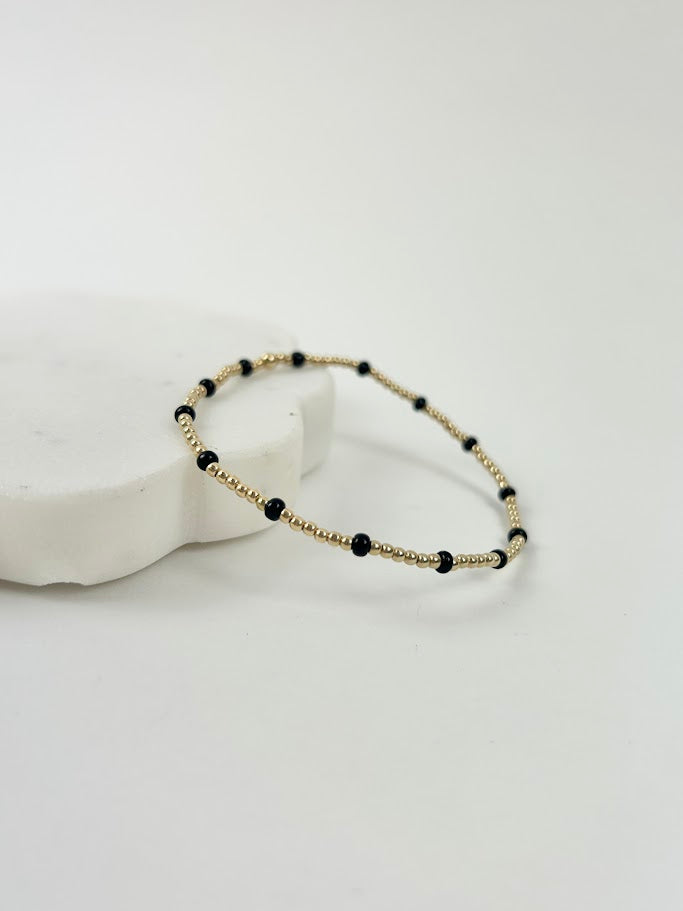 Beaded Blondes Poppi Dainty Black Bracelet Bracelets in at Wrapsody