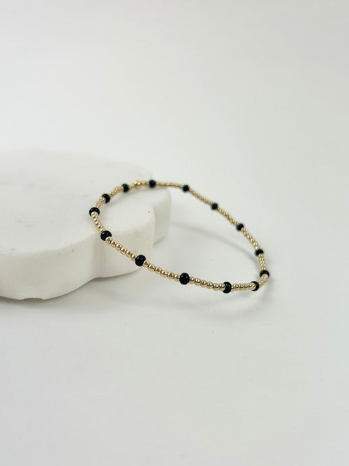Beaded Blondes Poppi Dainty Black Bracelet Bracelets in at Wrapsody