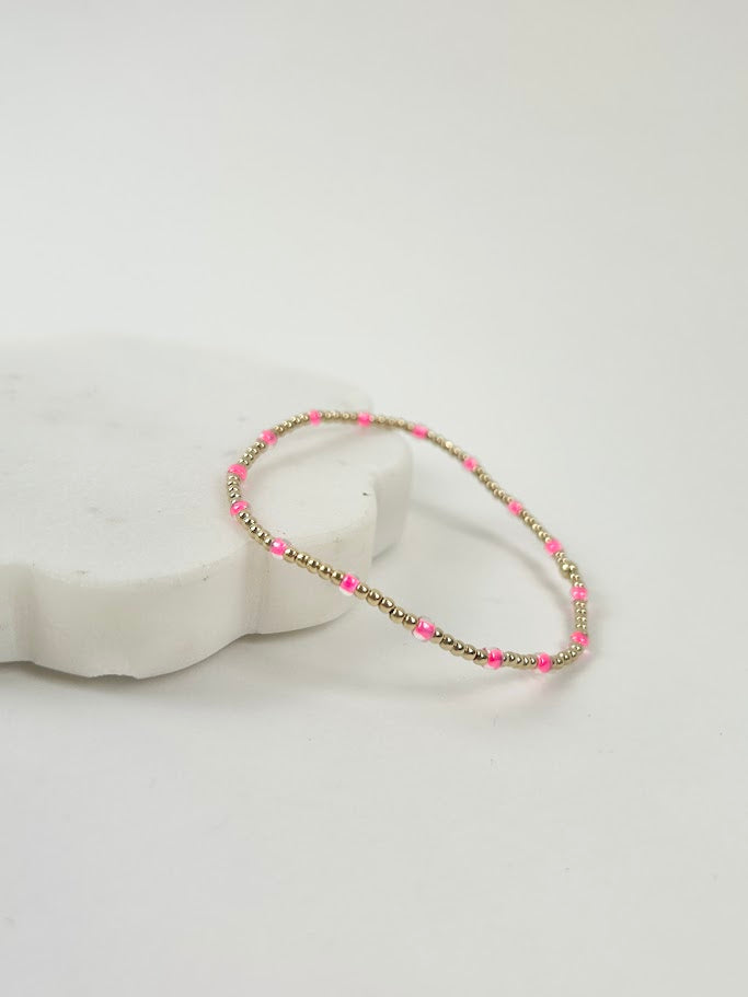 Beaded Blondes Poppi Dainty Hot Pink Bracelet Bracelets in at Wrapsody