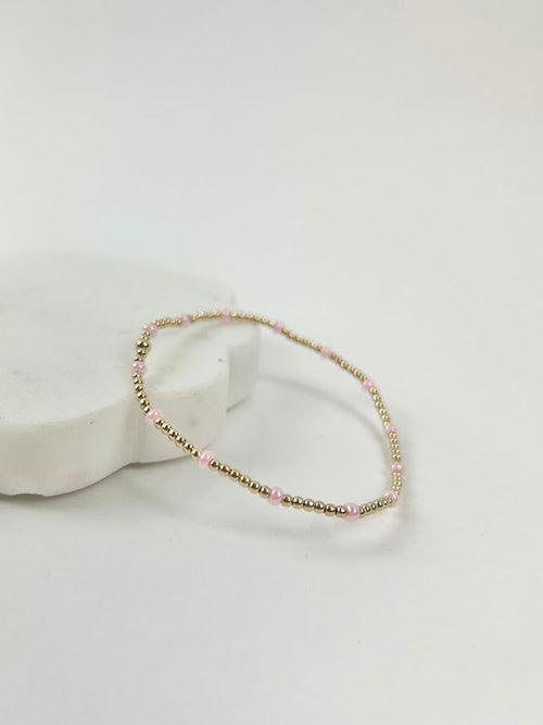 Beaded Blondes Poppi Dainty Light Pink Bracelet Bracelets in at Wrapsody