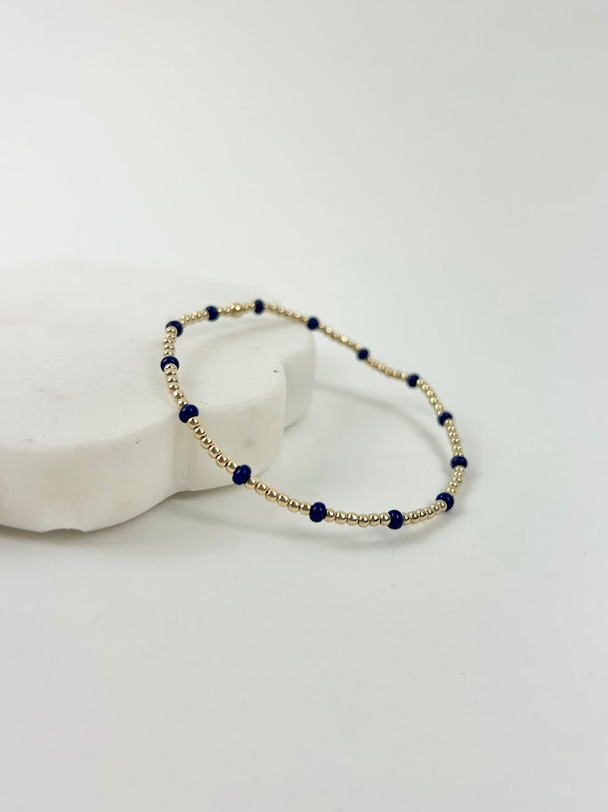 Beaded Blondes Poppi Dainty Navy Bracelet Bracelets in at Wrapsody