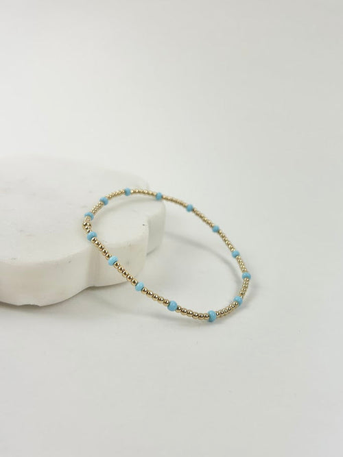 Beaded Blondes Poppi Dainty Powder Blue Bracelet Bracelets in at Wrapsody