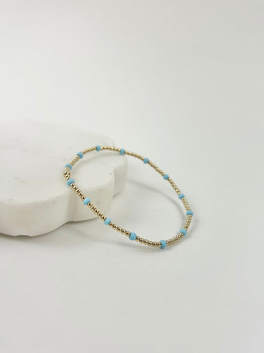 Beaded Blondes Poppi Dainty Powder Blue Bracelet Bracelets in at Wrapsody