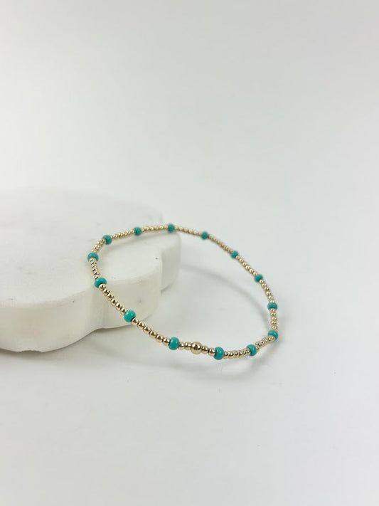 Beaded Blondes Poppi Dainty Turquoise Bracelet Bracelets in at Wrapsody