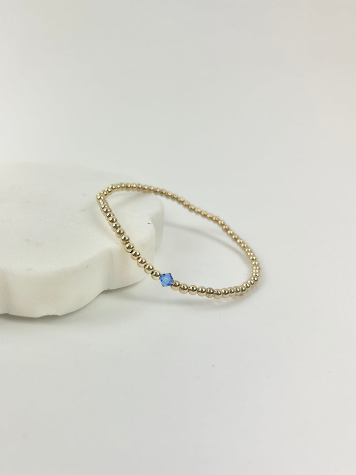 Beaded Blondes September Sapphire Birthstone Bracelet Bracelets in at Wrapsody