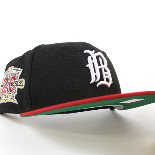 Birmingham Barons 20 Years Patch New Era 59Fifty Fitted hats (Black Red Green UNDER BRIM)