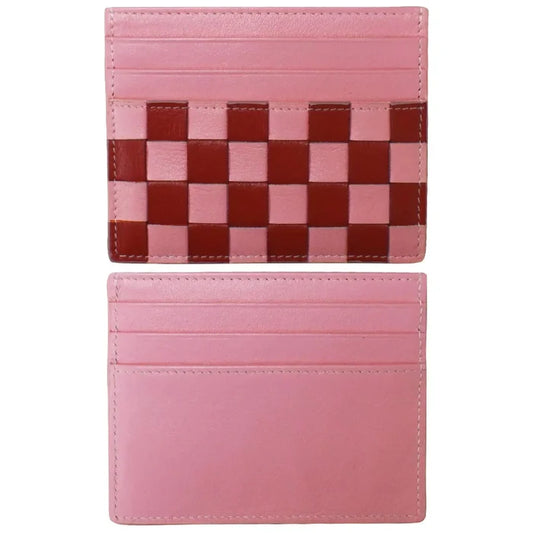 Checkerboard Card Case - Flamingo Pink/Red
