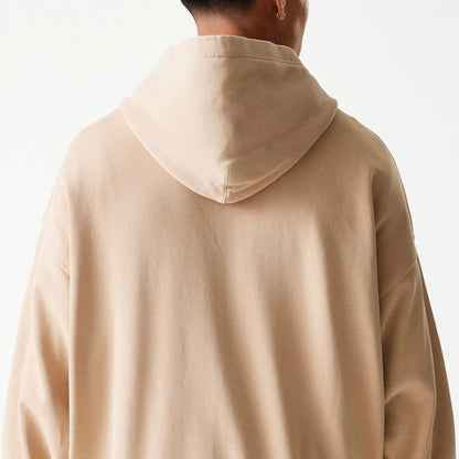 The Male model is wearing Chicago Bulls NBA Washed Beige Full Zip Hoodie 7