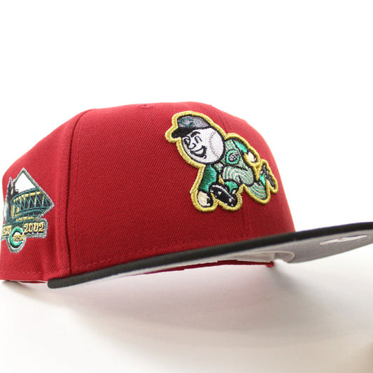 Cincinnati Reds 1970-2002 Stadium Patch New Era 59Fifty Fitted Hat (Glow in the Dark Red Black Gray Under Brim)