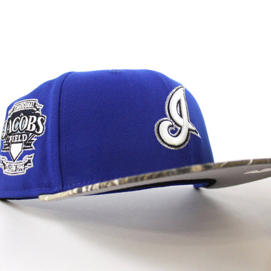 Cleveland Indians Jacobs Field New Era 59Fifty Fitted Hat (Majestic Blue RealTree Camo Gray Under Brim)