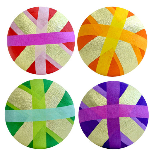 Deluxe Surprise Balls - Gold Metallic Stripes, Assorted Colors
