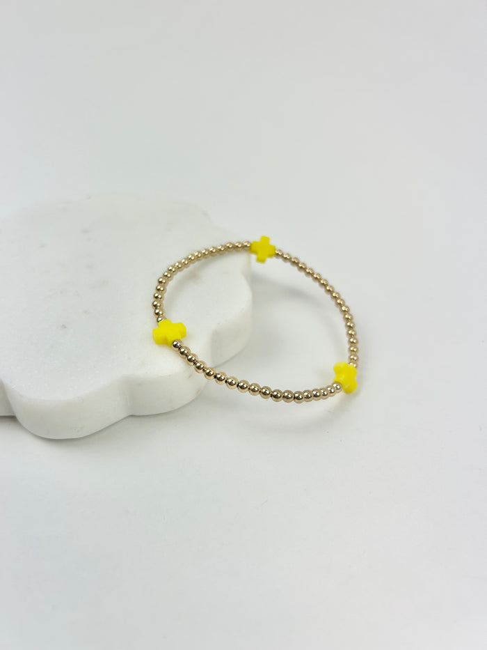 Enewton Signature Cross 3mm Bracelet - Canary Bracelets in at Wrapsody