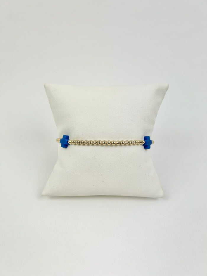 Enewton Signature Cross 3mm Bracelet - Cobalt Bracelets in at Wrapsody