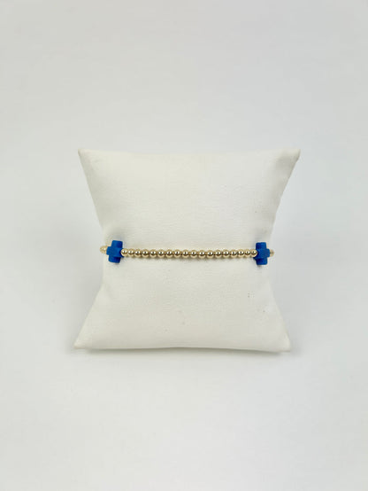 Enewton Signature Cross 3mm Bracelet - Cobalt Bracelets in at Wrapsody
