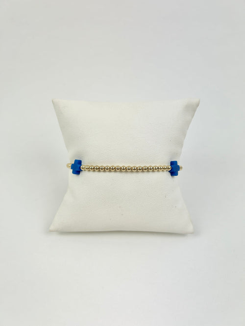Enewton Signature Cross 3mm Bracelet - Cobalt Bracelets in at Wrapsody