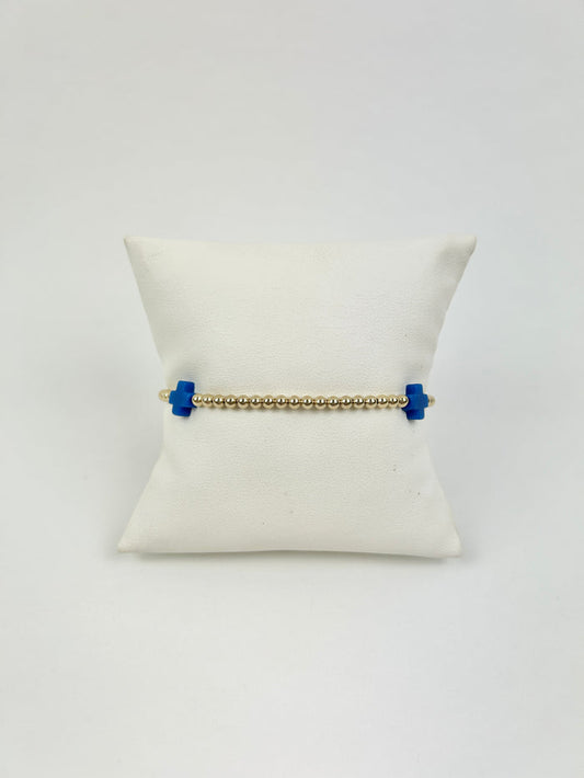 Enewton Signature Cross 3mm Bracelet - Cobalt Bracelets in at Wrapsody