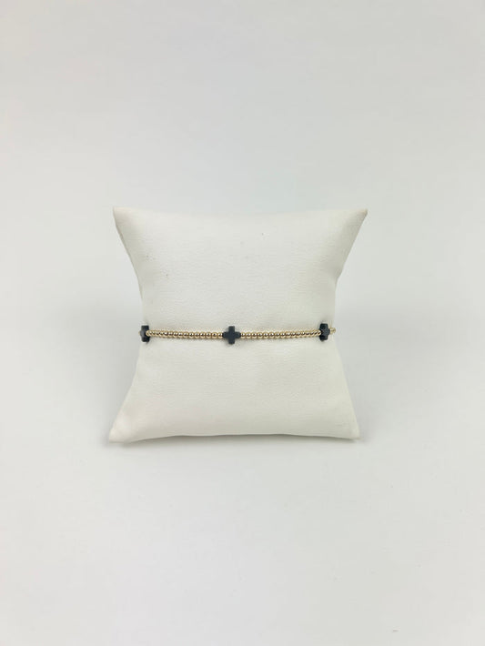 Enewton Small Signature Cross 2mm Bracelet - Charcoal Bracelets in at Wrapsody
